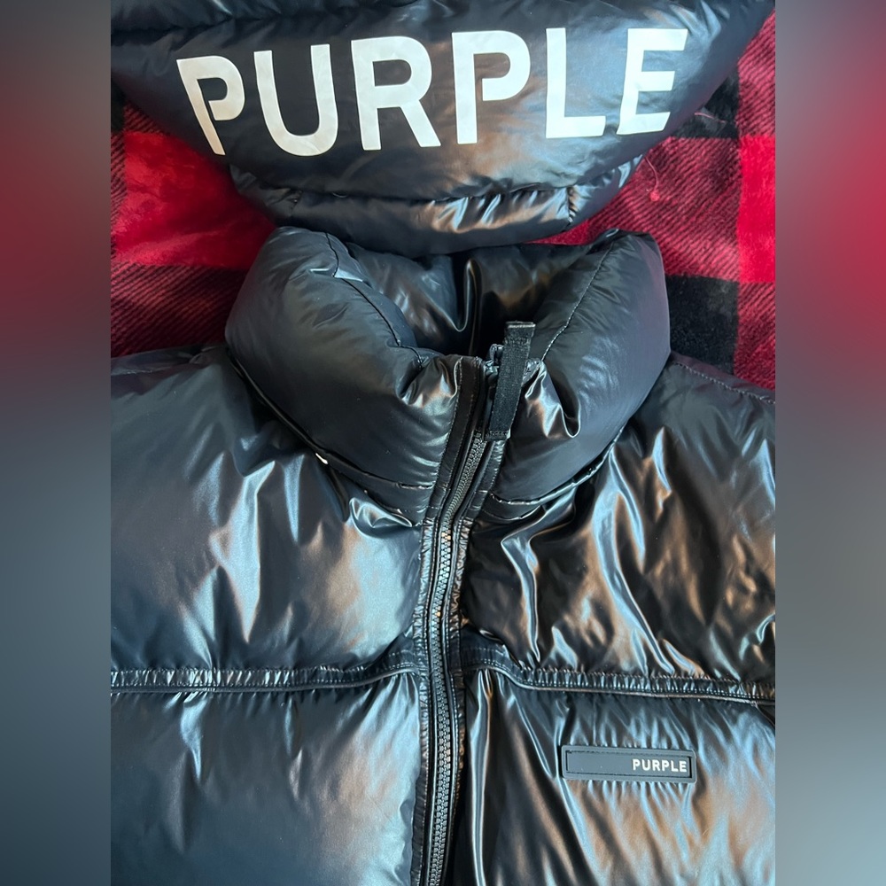 Purple Brand . Snap off hoodie. Puffer. Purple.